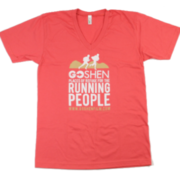 GOSHEN Running People V-Neck Pomegranate Organic